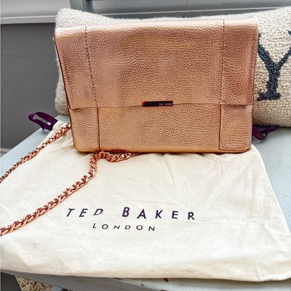 NWT* TED BAKER Rose Gold Crossbody Bag - Picture 1 of 11
